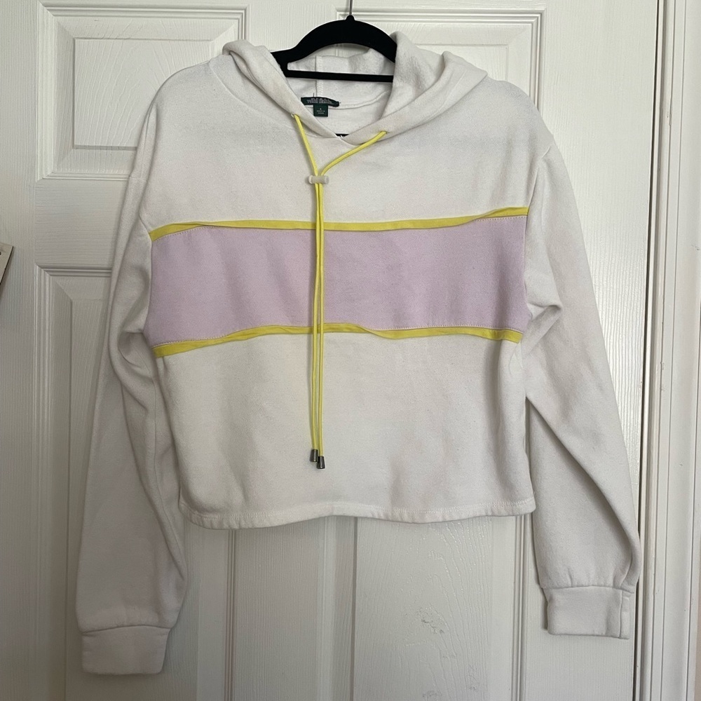 Wild Fable White Hoodie with Pink Stripe and Yellow Accents - Picture 1 of 4